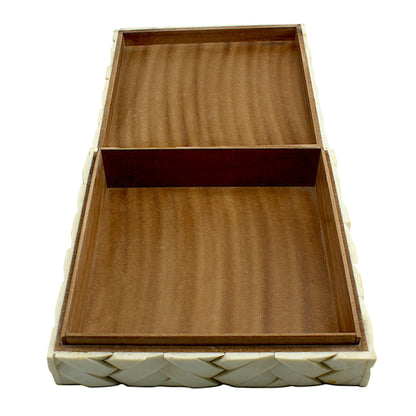 Handmade White Bone Inlay Trinket Box – Elegant Storage for Your Treasures