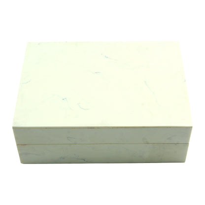 Handmade White Resin Rectangular Trinket Box – Simple & Elegant Storage Solution
