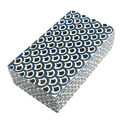 Handmade Black & White Traditional Resin Trinket Box – Rectangular, Timeless Craftsmanship