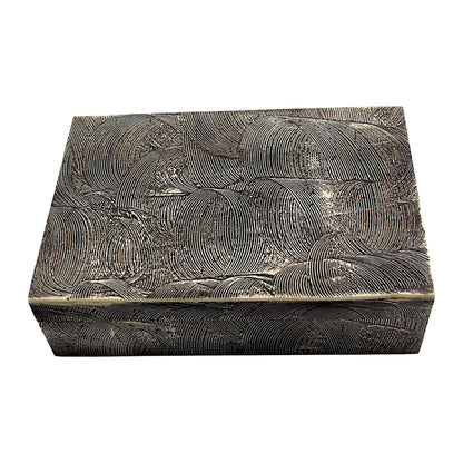 Handmade Black Mix Bone Trinket Box – Rectangular with Antique Design, Timeless Elegance for Your Keepsakes