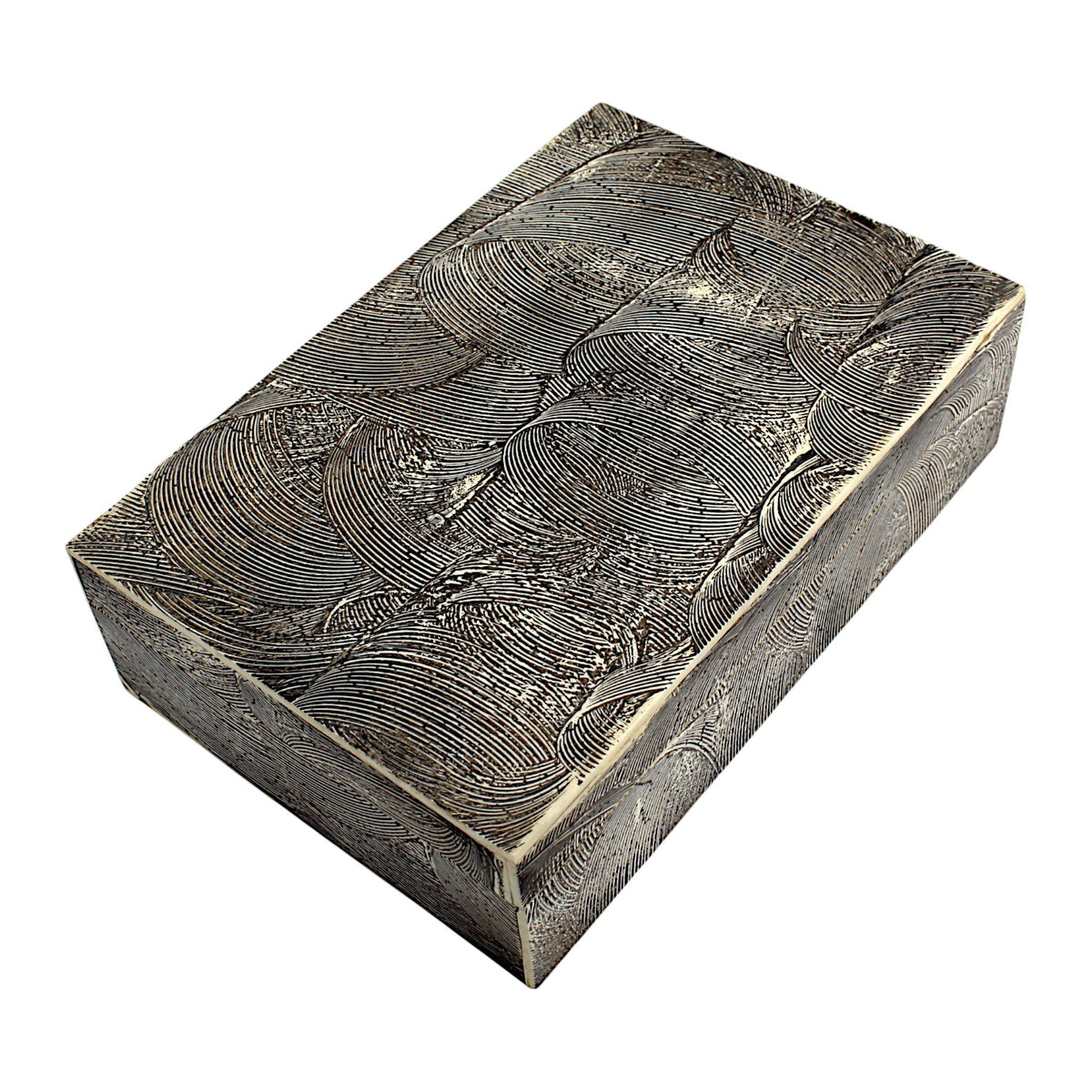Handmade Black Mix Bone Trinket Box – Rectangular with Antique Design, Timeless Elegance for Your Keepsakes