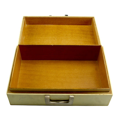 Handmade White Resin Trinket Box – Rectangular with Plain Design, Elegant Storage Solution