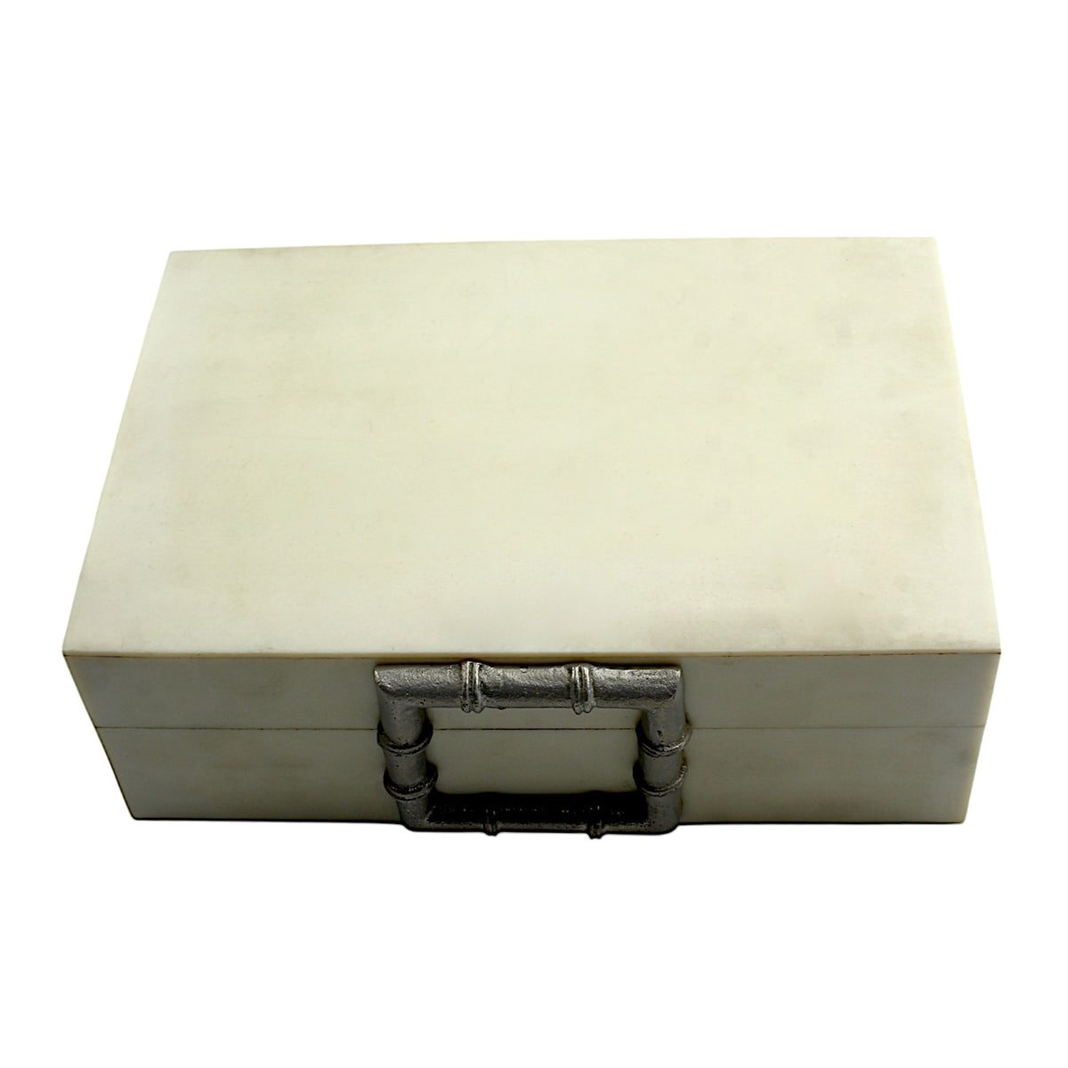 Handmade White Resin Trinket Box – Rectangular with Plain Design, Elegant Storage Solution