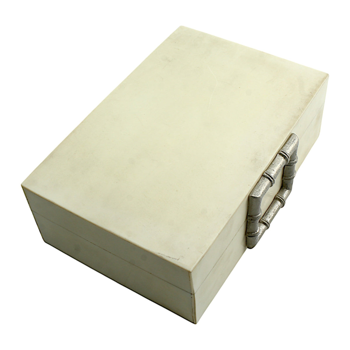 Handmade White Resin Trinket Box – Rectangular with Plain Design, Elegant Storage Solution