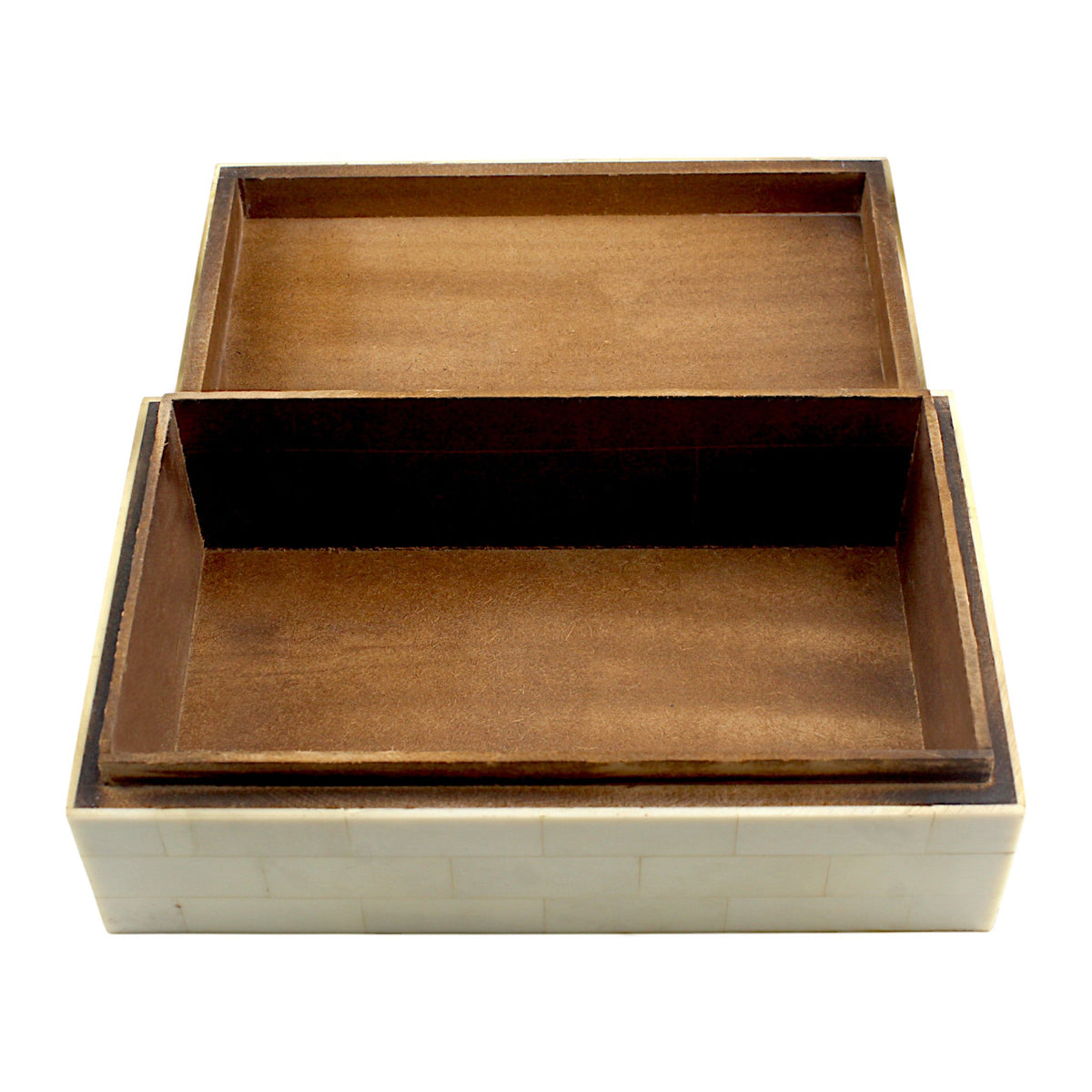 Handmade White Bone Trinket Box – Rectangular with Plain Design, Elegant Storage for Jewelry & Keepsakes