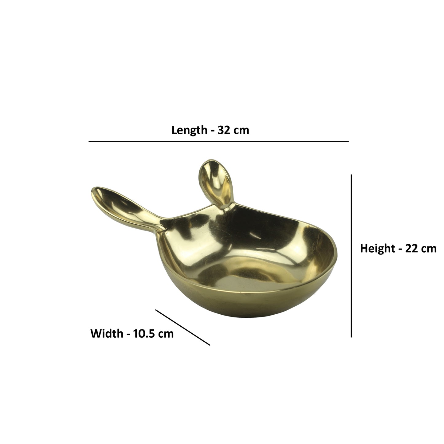 Handcrafted Golden Aluminum Bunny-Shaped Decorative Bowl: Charming Tabletop Accent