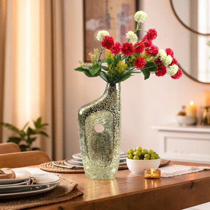 Silver Glitter Aluminium Flower Vase: Sparkling Elegance for Your Floral Arrangements