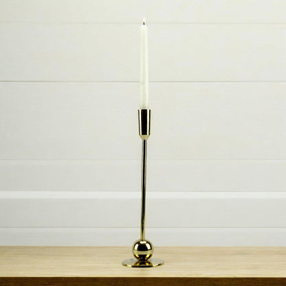Sleek Gold: Modern Aluminum Medium Candle Holder | Chic Home Decor Accent