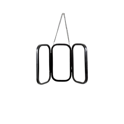 Sleek Black Triple Wall Hanging Mirror