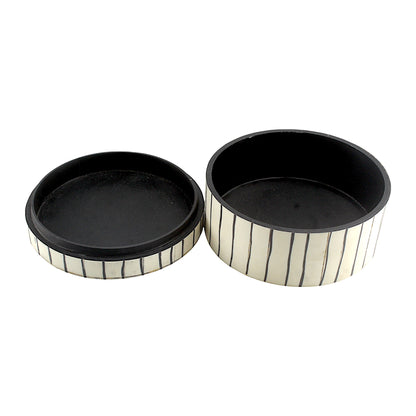 White Handcrafted Trinket Box with Unique Designs - Elegant Storage for Treasures